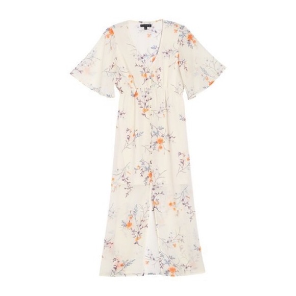 Nordstrom Dresses & Skirts - NWT ✨ NORDSTROM Floral Ivory Chiffon Midi Dress
